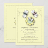 Happy bee Family koppels neutraal Baby shower Kaart (Voorkant / Achterkant)