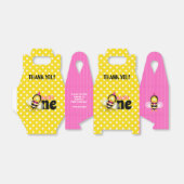 Happy bee First Birthday Gable Box for Girl Bedankdoosjes (Uitgevouwen)