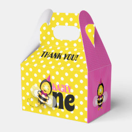 Happy bee First Birthday Gable Box for Girl Bedankdoosjes