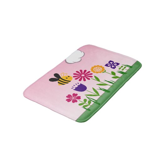 Happy Bee Flower Garden Badmat (Gekanteld)