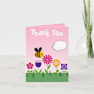 Happy Bee Flower Garden Custom BIRTHDAY BEDANKT
