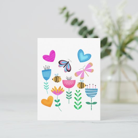 Happy Bee Garden Briefkaart (Staand voorkant)