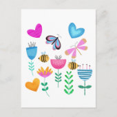 Happy Bee Garden Briefkaart (Voorkant)