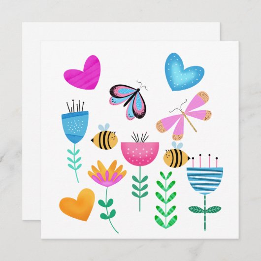 Happy Bee Garden Kaart (Voorkant / Achterkant)