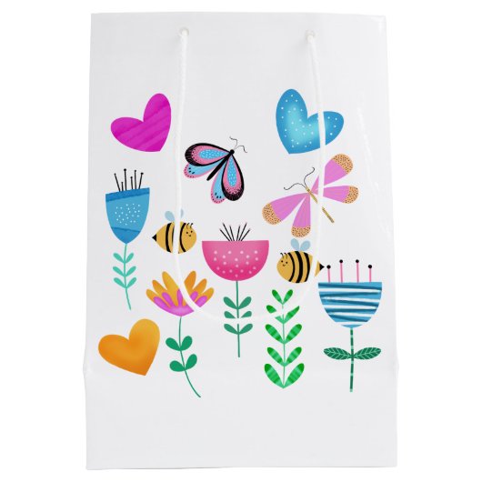 Happy Bee Garden Medium Cadeauzakje (Achterkant)