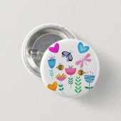 Happy Bee Garden Ronde Button 3,2 Cm (Voorkant /achterkant)