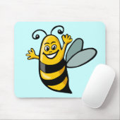 Happy Bee - Gepersonaliseerd Muismat (Met muis)