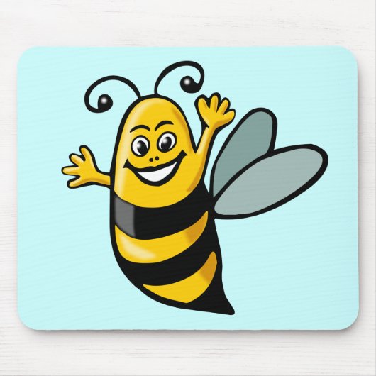 Happy Bee - Gepersonaliseerd Muismat (Voorkant)