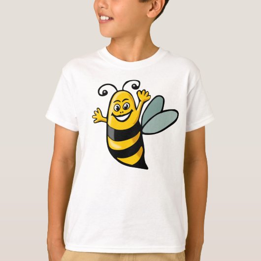 Happy Bee - Gepersonaliseerd T-shirt (Voorkant)