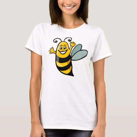 Happy Bee - Gepersonaliseerd T-shirt (Voorkant)