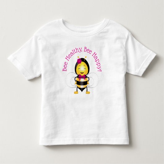 Happy Bee Girl Toddler T-Shirt (Voorkant)