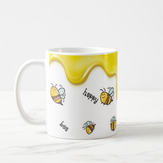 Happy bee, Jollibee-Tasse, fröhliche Tasse,  Koffiemok (Links)