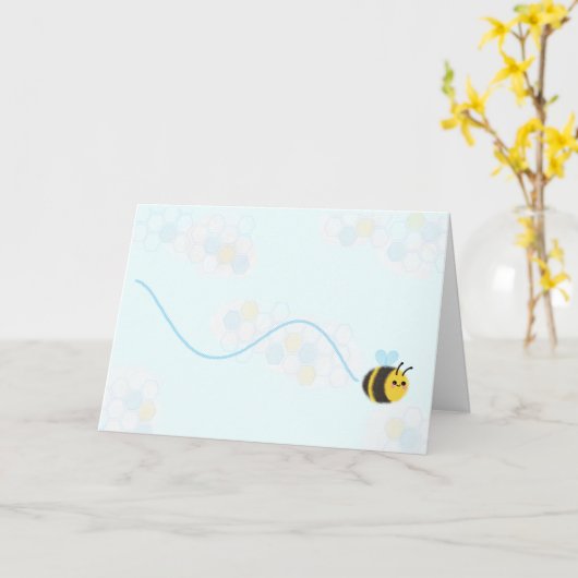 Happy bee-kaart kaart (Gele Bloem)