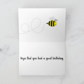 "Happy Bee-lated Birthday" Bee Card Kaart (Binnen)