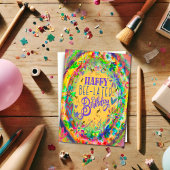 Happy Bee-lated Verjaardag Verlaat Bloemen  Kaart