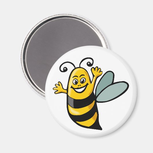 Happy Bee Magneet (Voorkant / Achterkant)