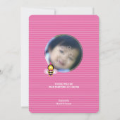 Happy Bee Meisje 1e Verjaardagsuitnodiging w / afb Kaart (Achterkant)