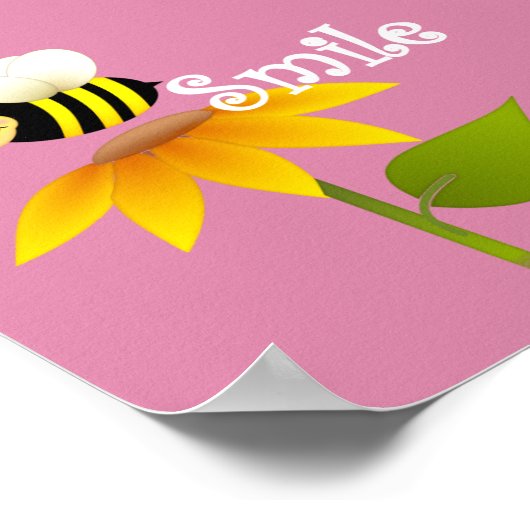Happy Bee/ Nursery Decor Poster (Hoek)