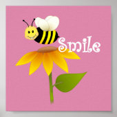 Happy Bee/ Nursery Decor Poster (Voorkant)