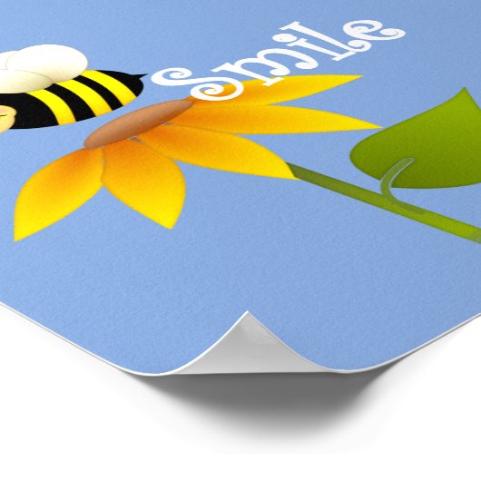 Happy Bee/ Nursery Decor Poster (Hoek)