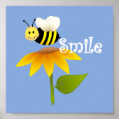 Happy Bee/ Nursery Decor Poster (Voorkant)
