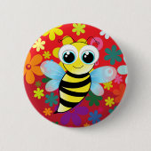 Happy bee ronde button 5,7 cm (Voorkant)