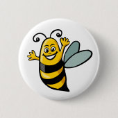 Happy Bee Ronde Button 5,7 Cm (Voorkant)