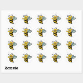 Happy Bee Ronde Sticker (Vel)