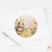 Happy Bee Ronde Sticker (Envelop)