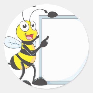 Happy Bee Ronde Sticker