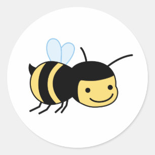 Happy Bee Ronde Sticker
