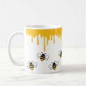 Happy Bee Schattige Funny Honey Pattern Koffiemok (Links)
