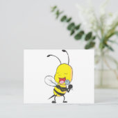 Happy Bee Singing Briefkaart (Staand voorkant)