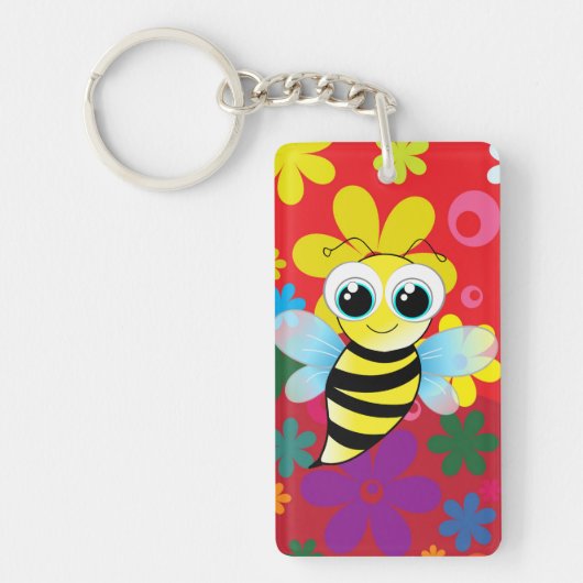 Happy bee sleutelhanger (Voorkant)