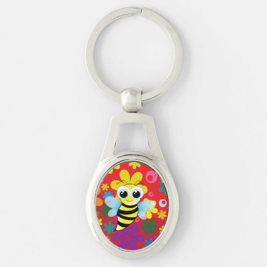 Happy bee sleutelhanger (Voorkant)
