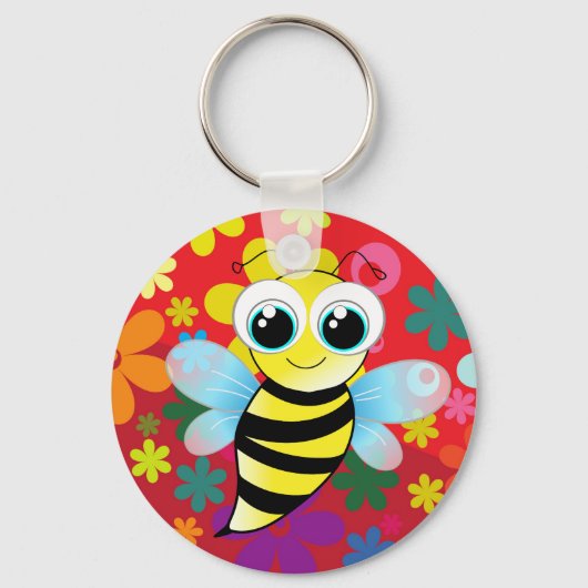 Happy bee sleutelhanger (Voorkant)