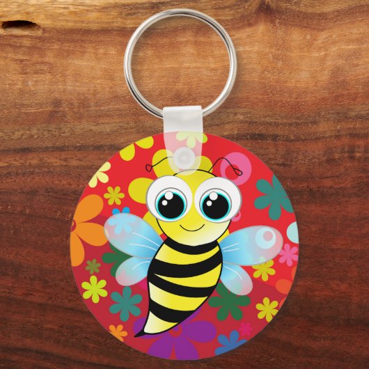 Happy bee sleutelhanger (Voorkant)