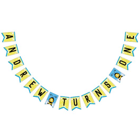 Happy bee Theme Birthday Bunting Flags Vlaggetjes (Alle)