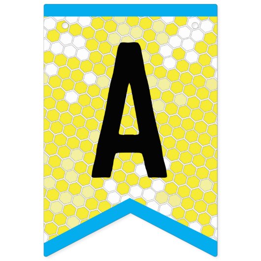 Happy bee Theme Birthday Bunting Flags Vlaggetjes (Eerste vlag)