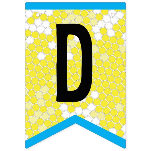 Happy bee Theme Birthday Bunting Flags Vlaggetjes (Derde vlag)