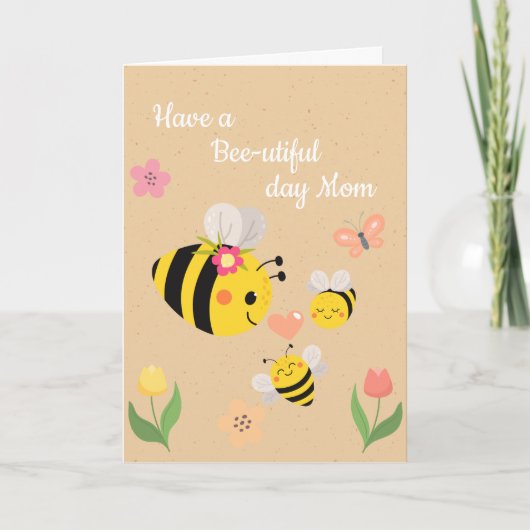 Happy Bee-utiful Day Verjaardag Kaart (Voorkant)