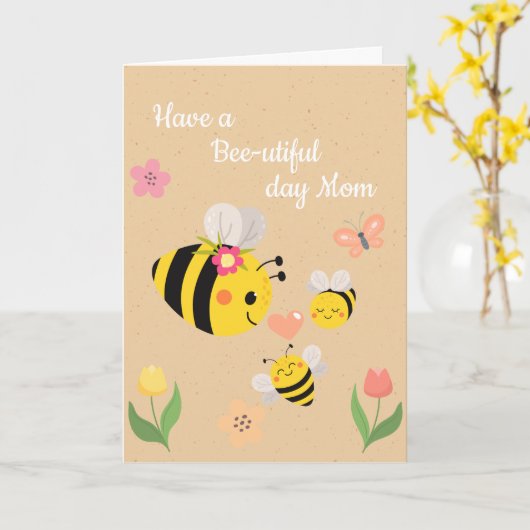 Happy Bee-utiful Day Verjaardag Kaart (Gele Bloem)