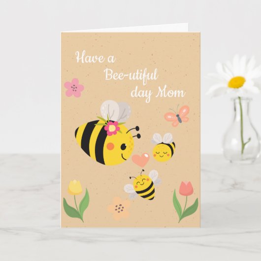 Happy Bee-utiful Day Verjaardag Kaart (Kleine Plant)