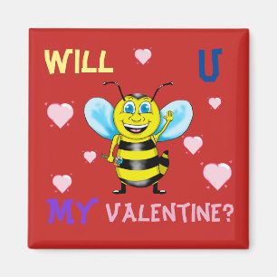 Happy Bee Valentijns Magnet