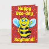 Happy Bee Verjaardag Kaart (Voorkant)