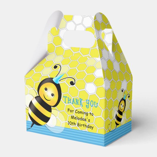 Happy Bee-verjaardags geschenkdoos Bedankdoosjes (Voorkant Zijde)
