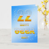 Happy Beer dag 22e verjaardagskaart Kaart (Gele Bloem)