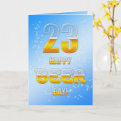 Happy Beer dag 23e verjaardagskaart Kaart (Gele Bloem)
