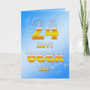 Happy Beer dag 24th verjaardagskaart Kaart