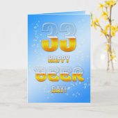 Happy Beer Day 33e verjaardagskaart Kaart (Gele Bloem)